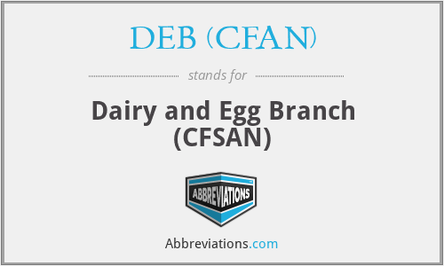 DEB (CFAN) - Dairy and Egg Branch (CFSAN)